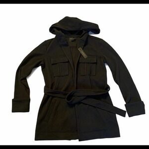 𝅺bobiblack black hooded textured jacket Size M